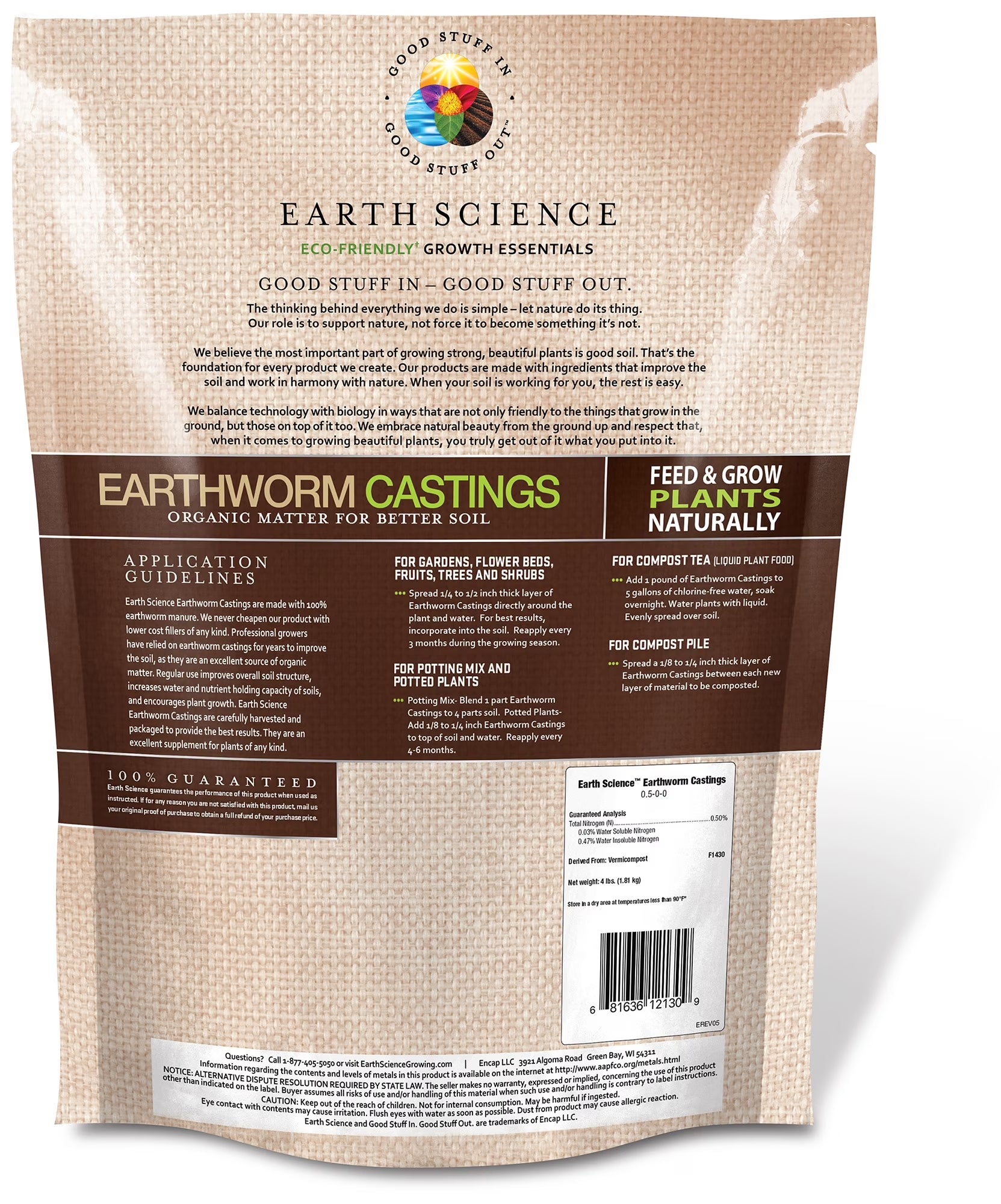 (2 Pack)  Organic Earthworm Castings, 4 Lb, Improves Soil Health, Promotes Vibrant Growth, Natural Food for Indoor & Outdoor Plants – Soil Builder for Vegetable Gardens