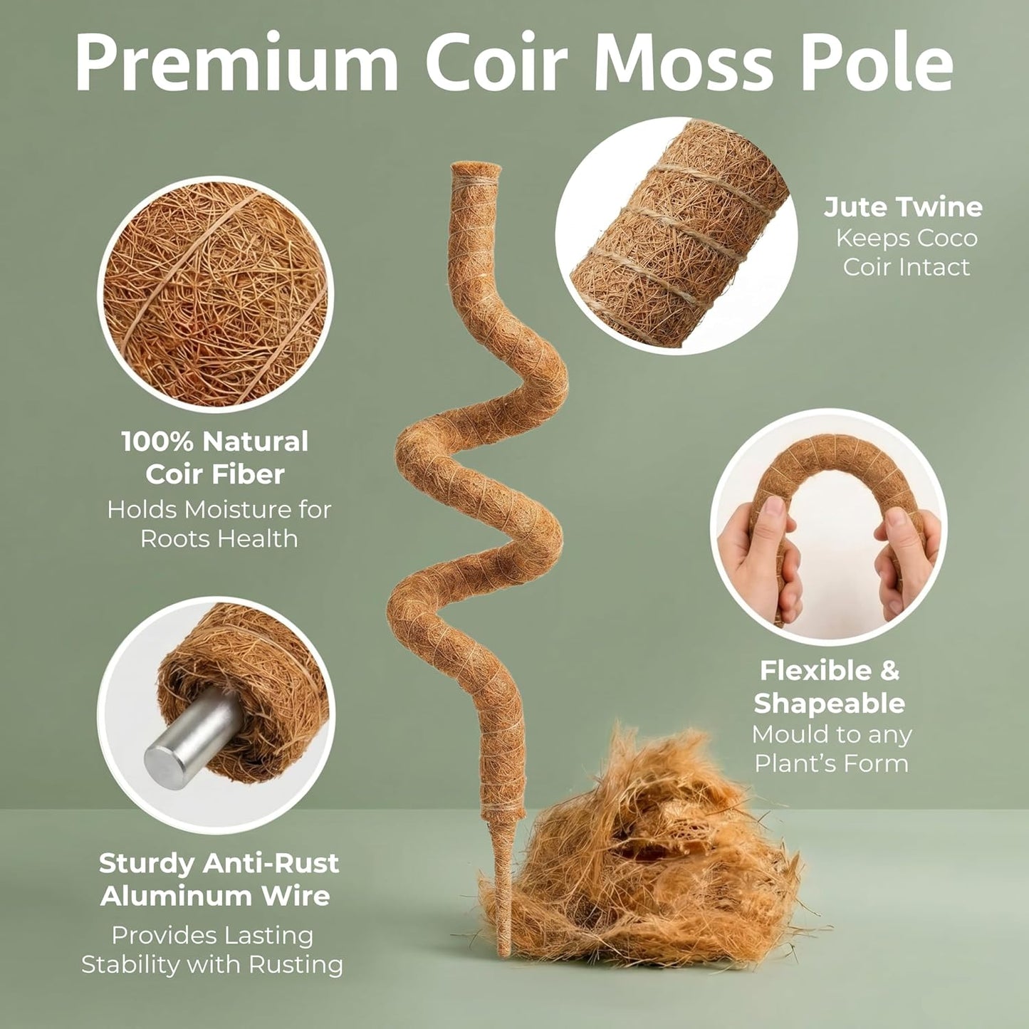 30" Bendable Coco Coir Pole
