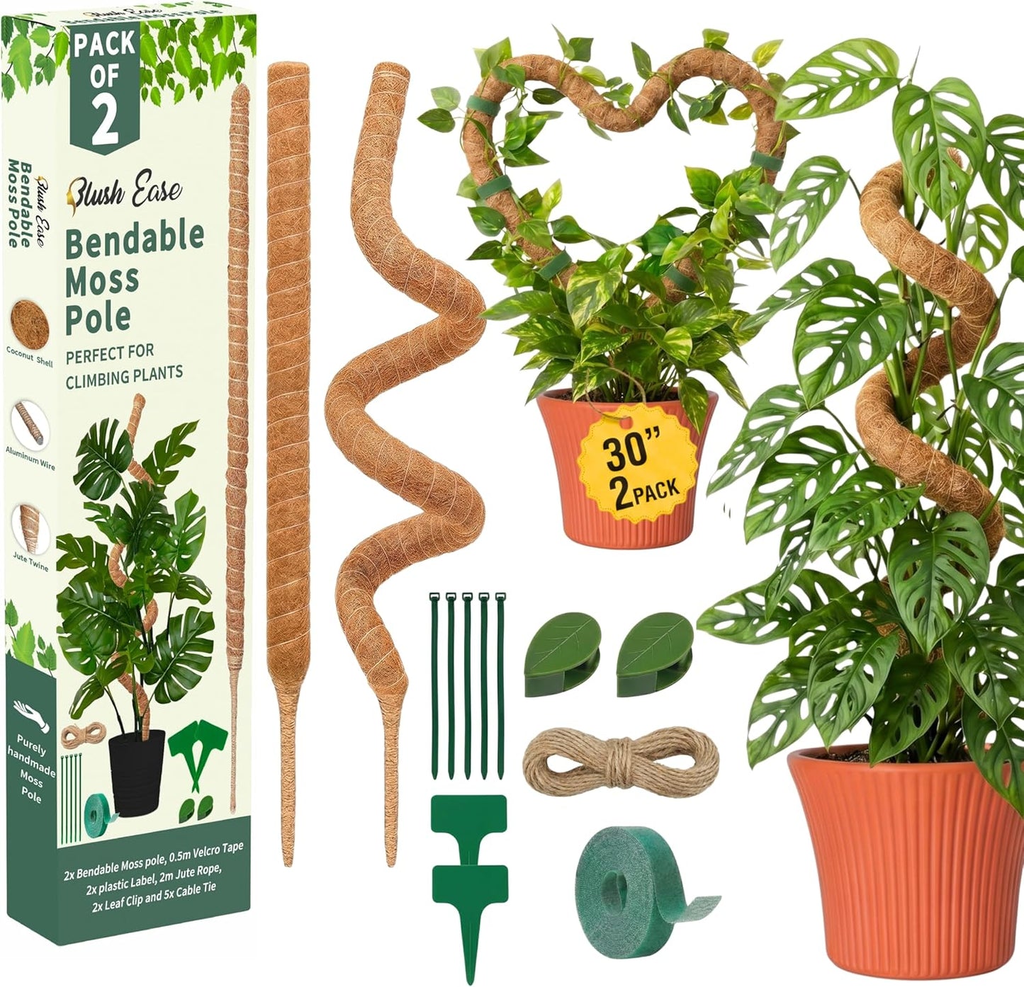 30" Bendable Coco Coir Pole